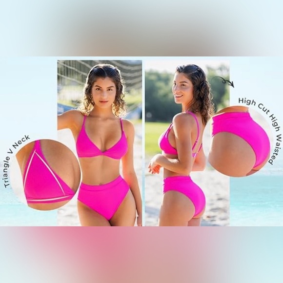Vibrant Pink Women's Bikini Set NWT Size Medium - Picture 7 of 7